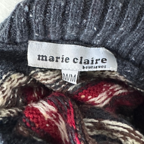 Marie Claire - Grey/ Blue Classic Nordic Style Turtleneck Sweater - Picture 6 of 8